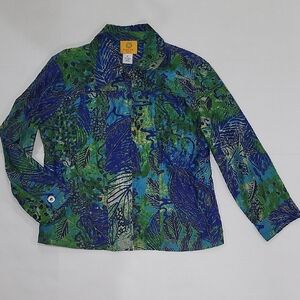 Ruby Rd. Blue and Green Patterned Jacket